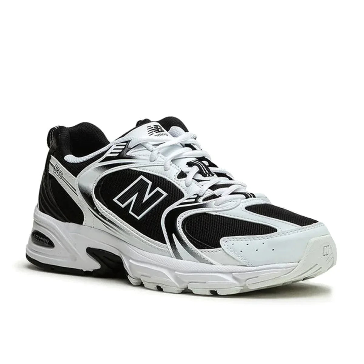 530 White & Black Sports Style Sneakers