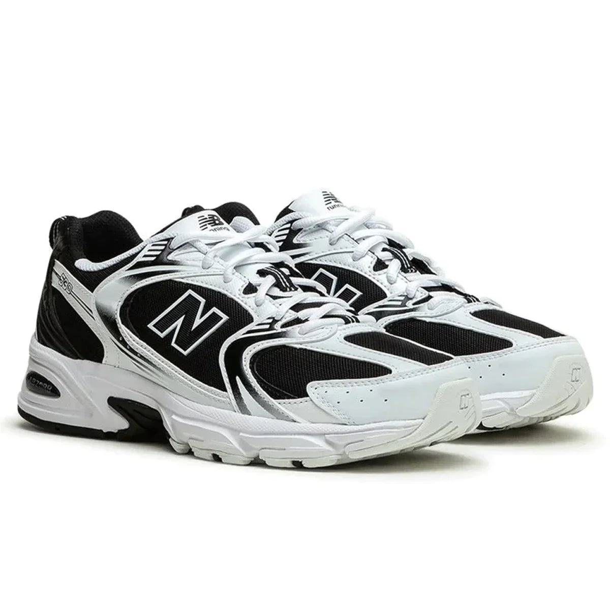 530 White & Black Sports Style Sneakers